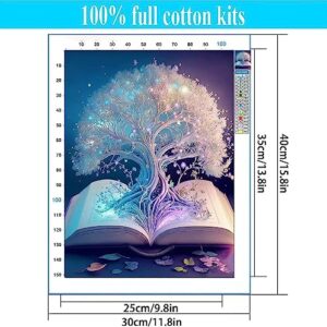 Tree of Life Cross Stitch Kits for Adults - Stamped Crossstitching Kits Preprinted 11 Count Cross-Stitch Kit for Beginner, 11CT Prestamped Easy Pattern Needlepoint Kits Crafts for Decor 11.8x15.7inch