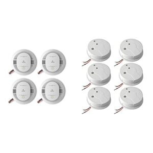 kidde hardwired smoke & carbon monoxide detector, battery backup, interconnectable, led warning light indicators, 4 pack & smoke detector, hardwired smoke alarm with battery backup included, pack of 6