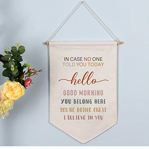 In Case No One Told You Today Hello You're Doing Great Classroom Wall Hanging Banner Gift Teacher Sign Boho Classroom Decor Fabric Hanging Banner School Classroom Wall Hanging Decor