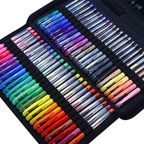 mewmewcat gel pens,60 Glitter Color Artist Gel Pen Set with 30 Matching Color Refills Fine Tips Coloring Book for Drawing Sketching School Stationery Suppliers Office Accessories DIY Tools Kit