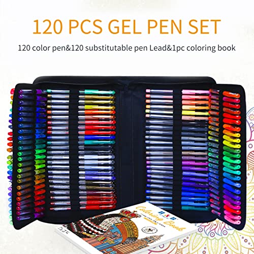 mewmewcat gel pens,60 Glitter Color Artist Gel Pen Set with 30 Matching Color Refills Fine Tips Coloring Book for Drawing Sketching School Stationery Suppliers Office Accessories DIY Tools Kit