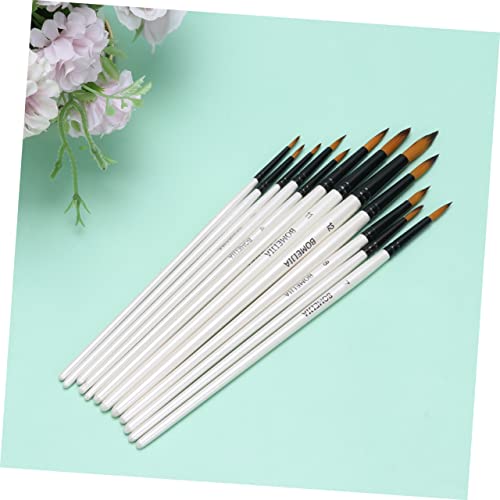 Ciieeo 1 Set/12pcs Summer Sets Detailing Brush Kit Paint Sets Acrylic Brush Coloring Art Paint Brushes Paint Brush Set Paint Brushes Oil Paintbrush Student Acrylic Painting White