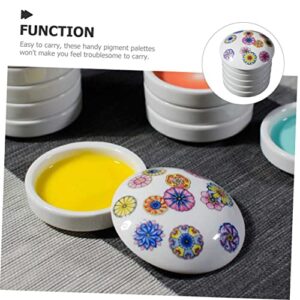 1 Set 5 Layers of Ceramic Coloring Watercolor Paint Palette Oil Paint Palette Paint Ceramic Mixing Trays Water Color Mixing Plates Artist Mixing Trays Multipurpose Ink