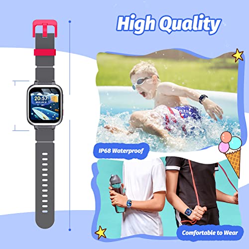 meoonley Kids Smart Watch with Puzzle Games HD Touch Screen Camera Video Music Player Pedometer Alarm Clock Flashlight Fashion Kids Smartwatch Gift for 6-13 Year Old Boys Girls Toys