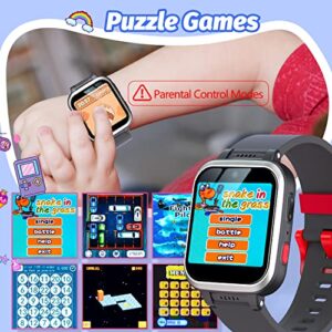 meoonley Kids Smart Watch with Puzzle Games HD Touch Screen Camera Video Music Player Pedometer Alarm Clock Flashlight Fashion Kids Smartwatch Gift for 6-13 Year Old Boys Girls Toys