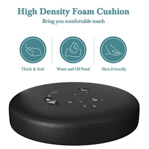 HOOMIC Rolling Stool Swivel Salon Shop Stool Chair Adjustable Drafting Stool Massage Spa Stool with PU Leather Cushioned in Black…