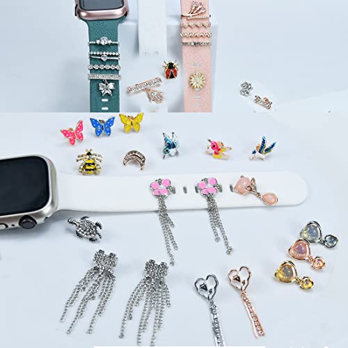 SUNOREEK apple watch band charms cross rose gold , cross charms for iwatch band charms studs for women 38mm 40mm 41mm 42mm 44mm 45mm 49mm ultra , Metal Decorative Rings Loops Charms Studs for iWatch Series 8 7 6 5 4 3 2 1 , Smart Watch Band Accessories Ch