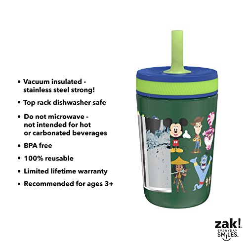 Zak Designs Disney 100 Anniversary Limited Edition Kelso Toddler Cups For Travel or At Home, 12oz Vacuum Insulated Stainless Steel Sippy Cup With Leak-Proof Design (Disney and Pixar)