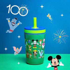 Zak Designs Disney 100 Anniversary Limited Edition Kelso Toddler Cups For Travel or At Home, 12oz Vacuum Insulated Stainless Steel Sippy Cup With Leak-Proof Design (Disney and Pixar)