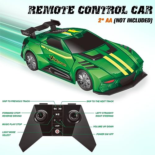 AEROQUEST RC Car with Bluetooth - Light up Remote Control Car for Adults and Kids with Built-in Speaker,5 Light Effects and 4 Modes of Playback, 2.4 GHz Remote and Rechargeable Battery