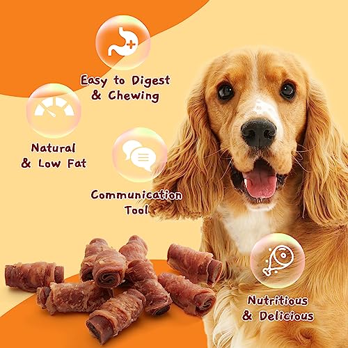 Jungle Calling Triple Flavor Rolls Dog Treats, Made with Real Chicken Duck Beef Meat, Rawhide Free Dog Snacks,Healthy, Easily Digestible, and High Protein Dog Treat, 10.6 oz