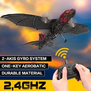 ANTSIR RC Plane for Kids, 2 Channel Remote Control Dragon Airplane with Gyro System, Flying Dino Toy Gift for Beginners Learning to Fly