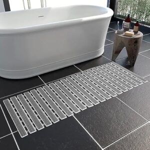 ROMROL Bathtub mat Shower mat Nonslip,Anti-Slip Bath mat for Bathtub Shower mats for Inside Shower, Bath mats for Bathroom Nonslip with Drain Hole and Suction Cups（Grey, 27.2 X 15.4 Inch）