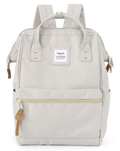 himawari travel backpack with usb charging port 15.6 inch doctor work bag laptop backpack for women&me(9001- light grey23#)