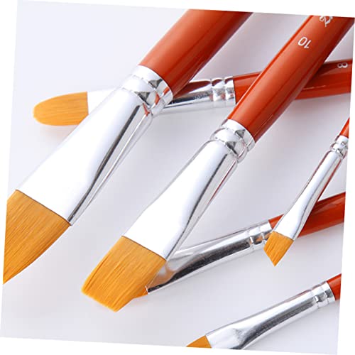 NUOBESTY 6pcs Set Oil Paint Brush Set Hair Brush Water Coloring Paint Set Oil Brush Set Acrylic Painting Brush Watercolor Brushes Acrylic Brush Oil Paintbrush Combination Red Pole