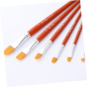 NUOBESTY 6pcs Set Oil Paint Brush Set Hair Brush Water Coloring Paint Set Oil Brush Set Acrylic Painting Brush Watercolor Brushes Acrylic Brush Oil Paintbrush Combination Red Pole