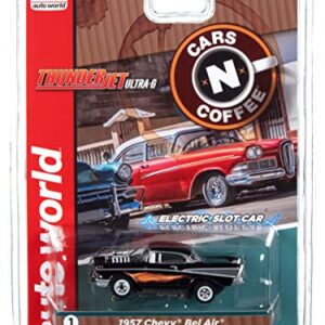 Auto World Thunderjet 1957 Chevrolet Bel Air Street Rod w/Blower (Black) HO Scale Slot Car