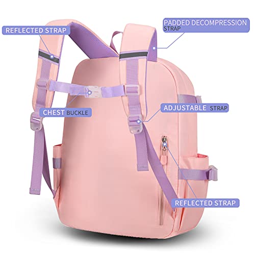 BIBDOO Backpack for Girls, Kids School Bags for Kindergarten and Elementary, Kawaii Bunny Bookbags with Pencil Case