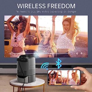 Unitedtime Projector with 5G WiFi Bluetooth Support 1080p Video Projector 8500 Lumens with Building in Speakers Foldaway Stand, for Home Theater Support HDMI, USB, PC, TV Box, iOS & Android Phone