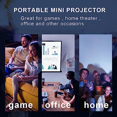 Unitedtime Projector with 5G WiFi Bluetooth Support 1080p Video Projector 8500 Lumens with Building in Speakers Foldaway Stand, for Home Theater Support HDMI, USB, PC, TV Box, iOS & Android Phone