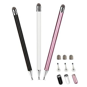 stylus pens for touch screens(3 pack), 6 replaceable tipshigh precision capacitive stylus pen for ipad iphone android tablets and all universal touch screen devices