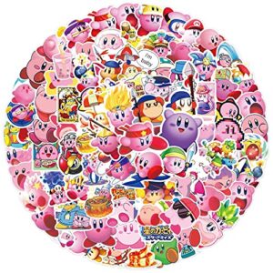 100Pcs Cute Cortoon Game Kirby Stickers Cartoon Kirby Star Sticker for Water Bottle Vinyl Waterproof Stickers for Kids Teens Adults Laptop Skateboard (Kirb)