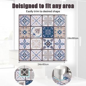 Square Shower Mat 24x24 Inch Non Slip Bath Mat for Inside Shower Loofah Shower Mat for Elderly Soft Textured Foot Massage Pad Bathroom Floor Mat for Wet Area, Without Suction Cups, Quick Drying