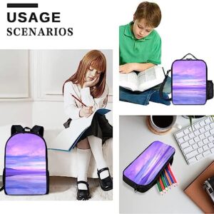 JQVQH Fashion Backpack Casual Travel Backpacks Laptop Bag With Lunch Bag Pencil Case Box, 03