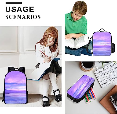 JQVQH Fashion Backpack Casual Travel Backpacks Laptop Bag With Lunch Bag Pencil Case Box, 03