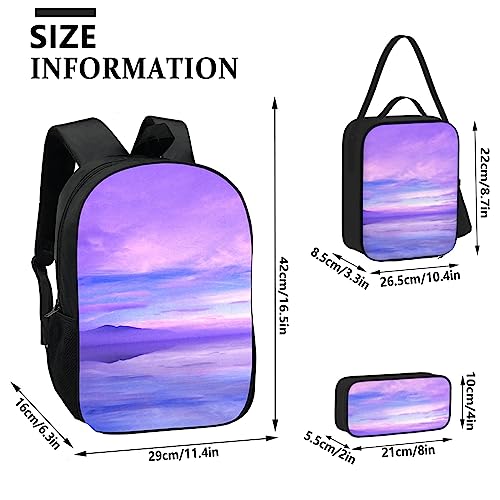 JQVQH Fashion Backpack Casual Travel Backpacks Laptop Bag With Lunch Bag Pencil Case Box, 03