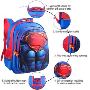 Zrutpim Lightweight Waterproof School Backpack for Kids,3D Cartoon Kids Backpack for School Boys Girls Kindergarten Elementary Toddler Backpack(blue)