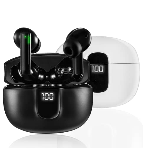 Wireless Earbuds, 2pack 50Hrs Playtime Bluetooth Earbuds Built in Noise Cancellation Mic with Charging Case, Bluetooth Headphones with Stereo Sound, IPX7 Waterproof Ear Buds for iPhone and Android