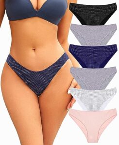 knowyou womens underwear cotton cheeky panties for women cute stretch bikini breathable panties for ladies 6pack