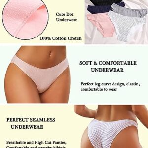 Knowyou Womens Underwear Cotton Cheeky Panties for Women Cute Stretch Bikini Breathable Panties for Ladies 6Pack