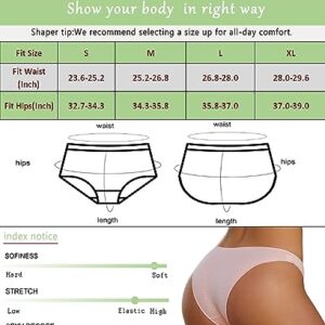 Knowyou Womens Underwear Cotton Cheeky Panties for Women Cute Stretch Bikini Breathable Panties for Ladies 6Pack