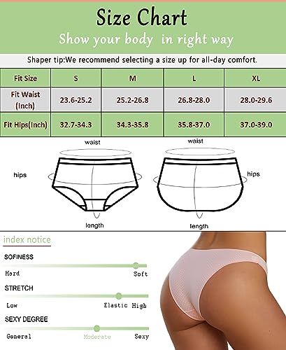 Knowyou Womens Underwear Cotton Cheeky Panties for Women Cute Stretch Bikini Breathable Panties for Ladies 6Pack