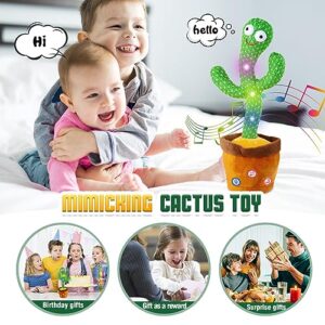 Baby Toys Talking Cactus Toy Dancing Singing Mimicking Recording Moving Educational with 120 English Songs 6-12 Months Old Toddler Boy Girl Newborn Christmas Birthday Light Up Plush Sensory Gifts