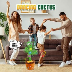 Baby Toys Talking Cactus Toy Dancing Singing Mimicking Recording Moving Educational with 120 English Songs 6-12 Months Old Toddler Boy Girl Newborn Christmas Birthday Light Up Plush Sensory Gifts