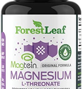 Magnesium L-Threonate Capsules - 2000mg Original Magtein Formula - Patented & Clinically Studied Magnesium Supplement for Focus, Memory, Brain & Sleep Support, Mag Threonate for Women & Men (90 Count)