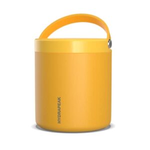 hydrapeak 25oz stainless steel vacuum insulated thermos food jar | kids thermos for hot food and cold food, wide mouth leak-proof soup thermos for adults, 10 hours hot and 16 hours cold (tangerine)