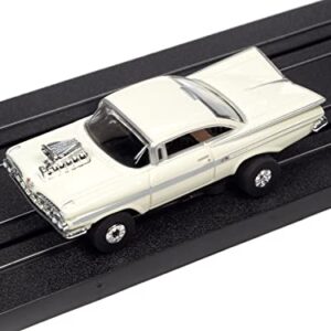 Auto World Thunderjet 1959 Chevrolet Impala Street Rod w/Blower (White) HO Scale Slot Car