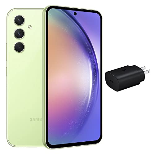 SAMSUNG Galaxy A54 5G Dual SIM (256GB, 8GB) 6.4" 120Hz AMOLED, Octa-Core, 50MP Camera, 4G Volte (GSM Unlocked for T-Mobile, Metro, Global) International Model A546E/DS (w/ 25W Charge Cube, Lime)