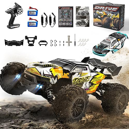 FUUY Brushless Fast RC Cars for Adults Remote Control Car Boys 8-12 1:16 Max 45mph 72KMH with Two Batteries RTR Off Road Hobby Drift Waterproof High Speed RC Truck Electric R/C Vehicle RC Buggy Kids