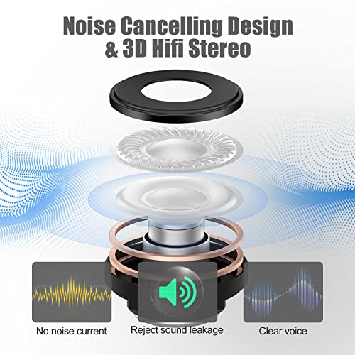 KCOOL Wireless Earbuds, HiFi Stereo Earphones Bluetooth 5.2 Headphones, Noise Reduction, Auto Pairing Mini Earbuds 30 hrs Playtime with Charging Case for Sports/Work, Gifts for Dad/Him