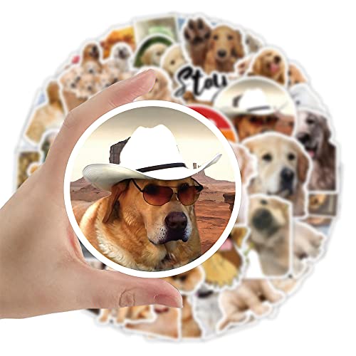 Cute Golden Retriever Dog Stickers, 55 PCS Puppy Stickers Vinyl Gifts for Laptops Water Bottles Skateboards, Kids Boys Girls Teens Party Decoration Decals (Golden Retriever)