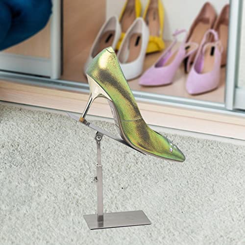 Gazechimp Shoes Display Shelves Shoes Display Riser Free Standing Thickened Stainless Steel Sandals Display Stand for Window Display Shows Cabinet Store, Gold with Short