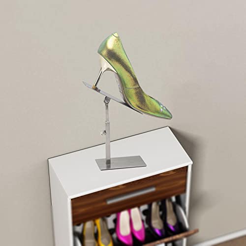 Gazechimp Shoes Display Shelves Shoes Display Riser Free Standing Thickened Stainless Steel Sandals Display Stand for Window Display Shows Cabinet Store, Gold with Short