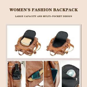 Ecoyin Backpack Purse for Women Fashion Leather Anti-theft Backpacks Ladies PU Handbags Travel Casual Shoulder Bags Black