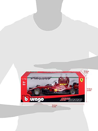 HNW 1/18 Bburago Model Car for 2020 SF1000 F1 5# Sebastian Vettel Diecast Model Car Official Formula 1 for Unisex Adult
