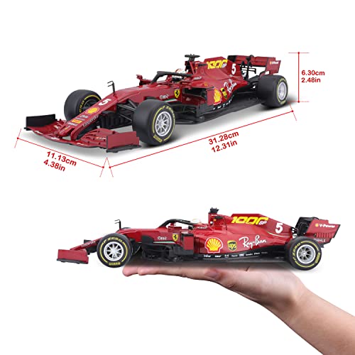 HNW 1/18 Bburago Model Car for 2020 SF1000 F1 5# Sebastian Vettel Diecast Model Car Official Formula 1 for Unisex Adult